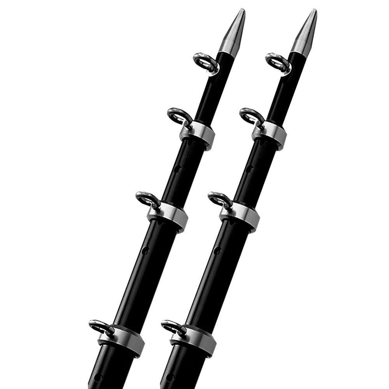 TACO 15' Black/Silver Outrigger Poles - 1-1/8" Diameter [OT-0442BKA15] - Wholesaler Elite LLC