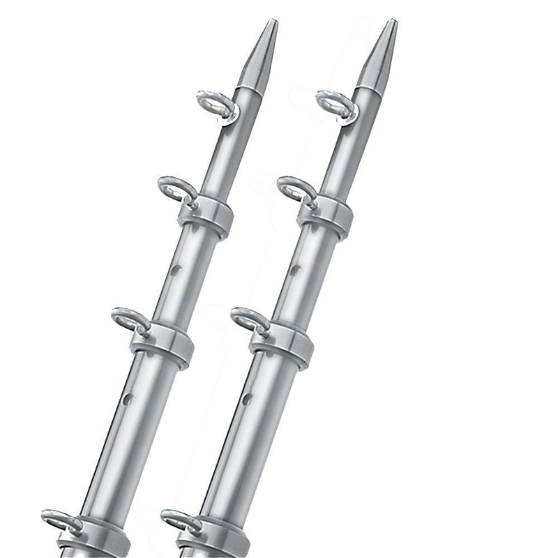 TACO 15' Silver/Silver Outrigger Poles - 1-1/8" Diameter [OT-0442VEL15] - Wholesaler Elite LLC