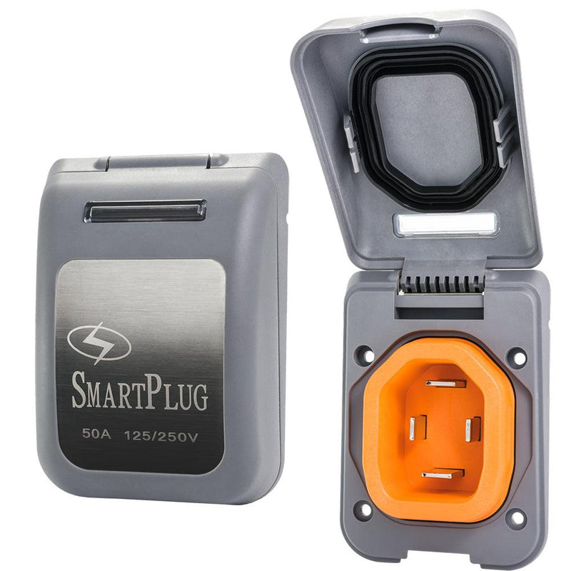 SmartPlug 50 AMP Male Non-Metallic Inlet Cover - Grey [BM50PG] - Wholesaler Elite LLC