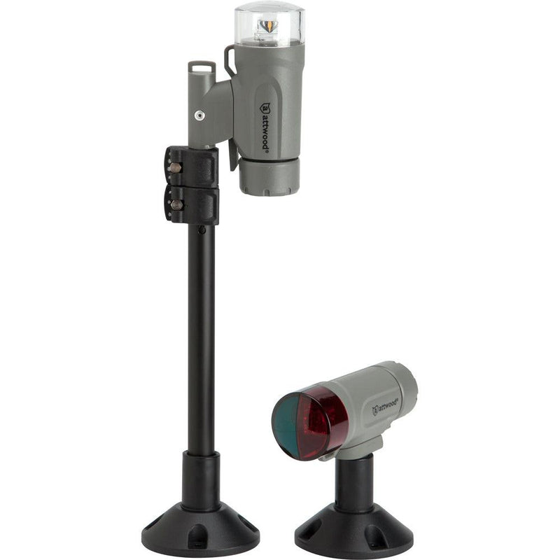 Attwood PaddleSport Portable Navigation Light Kit - Screw Down or Adhesive Pad - Gray [14192-7] - Wholesaler Elite LLC
