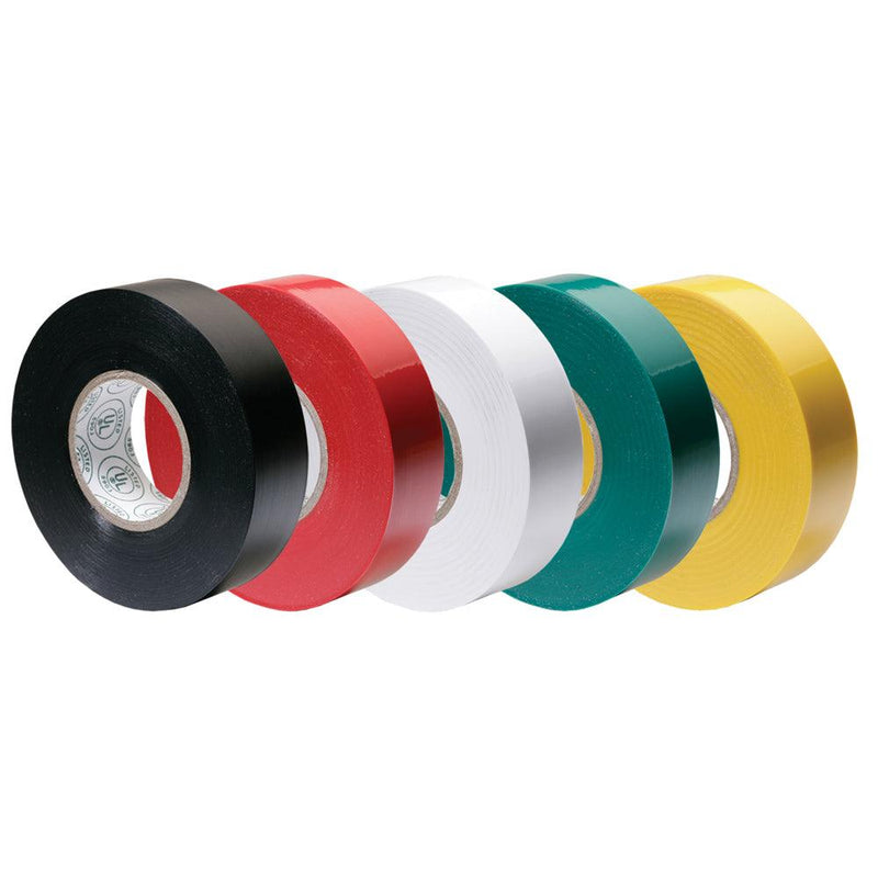 Ancor Premium Assorted Electrical Tape - 1/2" x 20' - Black / Red / White / Green / Yellow [339066] - Wholesaler Elite LLC