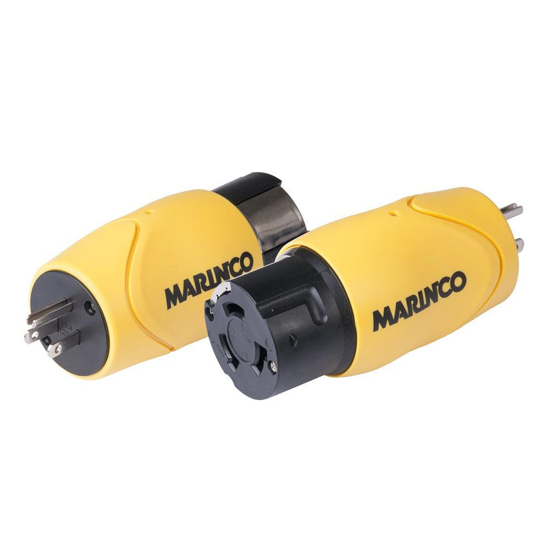 Marinco Straight Adapter - 15A Male Straight Blade to 50A 125/250V Female Locking [S15-504] - Wholesaler Elite LLC