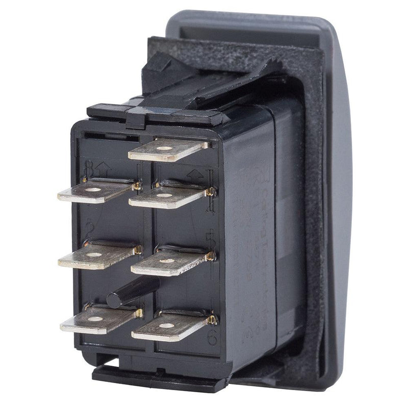 Blue Sea 7937 Contura II Switch DPDT Black - (ON)-OFF-ON [7937] - Wholesaler Elite LLC