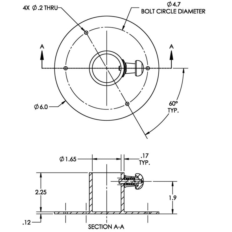 TACO Stainless Steel Table Base w/Locking Pin [F16-0006L] - Wholesaler Elite LLC