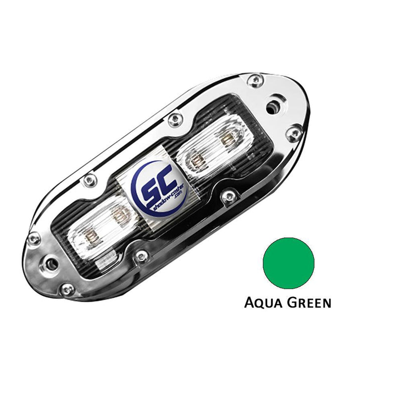 Shadow-Caster SCM-4 LED Underwater Light w/20' Cable - 316 SS Housing - Aqua Green [SCM-4-AG-20] - Wholesaler Elite LLC