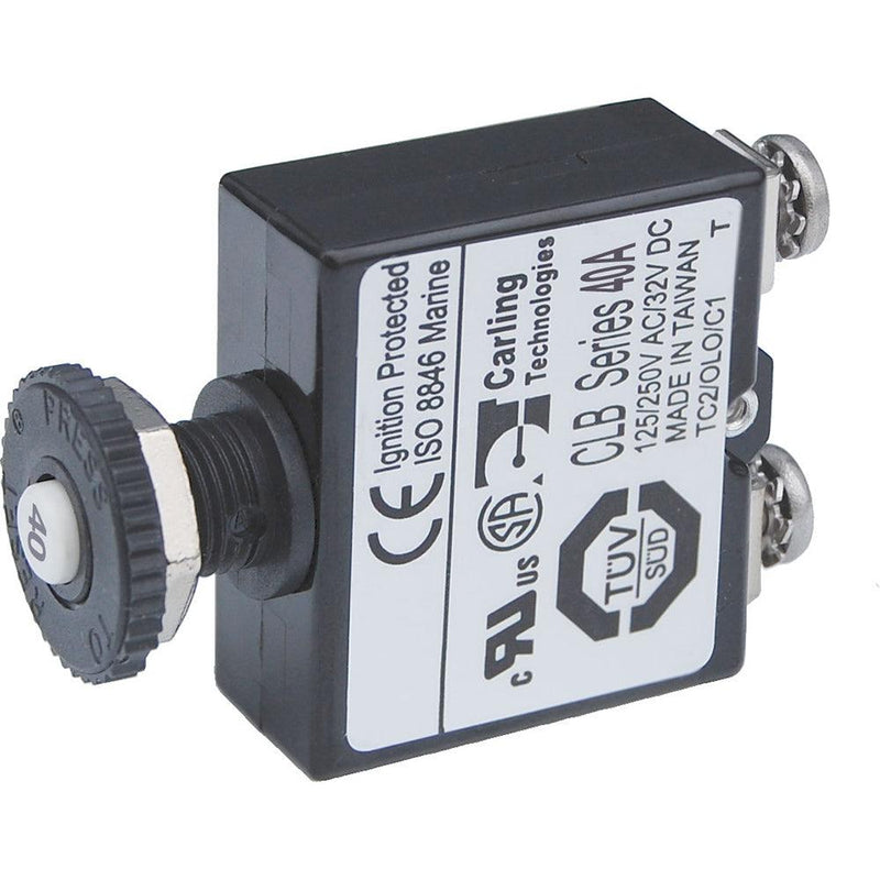 Blue Sea Push Button Reset Only Screw Terminal Circuit Breaker - 40 Amps [2137] - Wholesaler Elite LLC