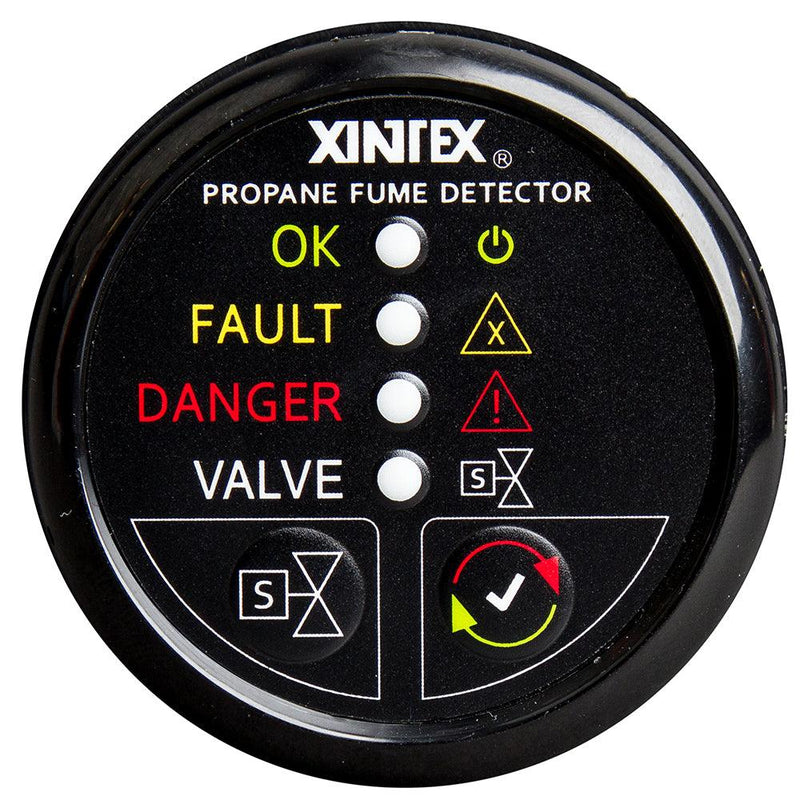 Fireboy-Xintex Propane Fume Detector w/Plastic Sensor Solenoid Valve - Black Bezel Display [P-1BS-R] - Wholesaler Elite LLC