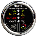 Fireboy-Xintex Propane Fume Detector w/Plastic Sensor Solenoid Valve - Chrome Bezel Display [P-1CS-R] - Wholesaler Elite LLC