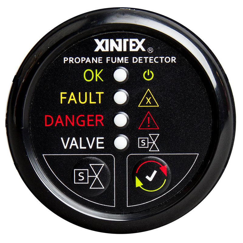 Fireboy-Xintex Propane Fume Detector w/Automatic Shut-Off Plastic Sensor - No Solenoid Valve - Black Bezel Display [P-1BNV-R] - Wholesaler Elite LLC