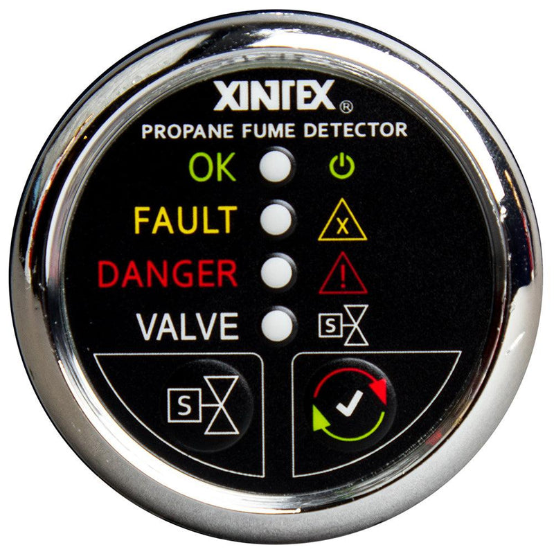 Fireboy-Xintex Propane Fume Detector w/Automatic Shut-Off Plastic Sensor - No Solenoid Valve - Chrome Bezel Display [P-1CNV-R] - Wholesaler Elite LLC