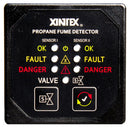 Fireboy-Xintex Propane Fume Detector Alarm w/2 Plastic Sensors Solenoid Valve - Square Black Bezel Display [P-2BS-R] - Wholesaler Elite LLC