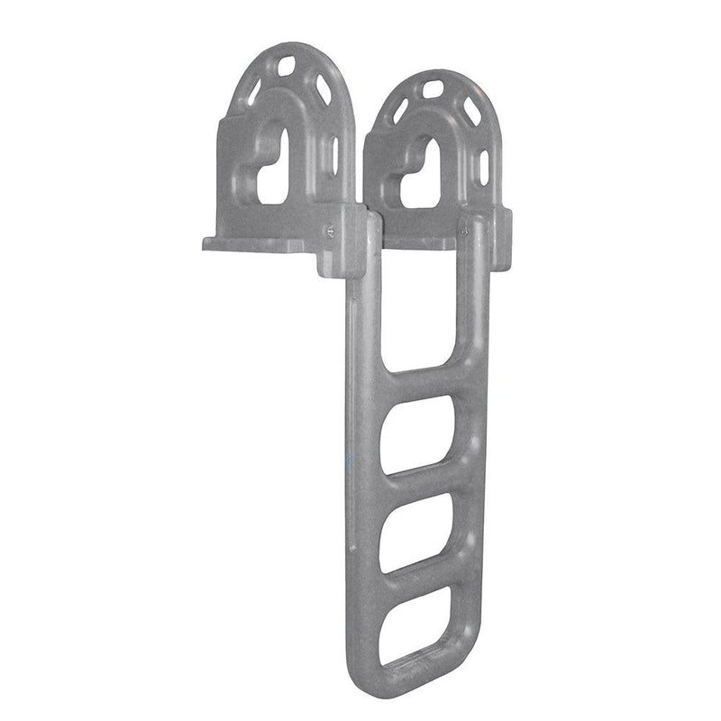 Dock Edge Flip-Up Polyethylene Roto Molded 4-Step Dock Ladder - Grey [2064-F] - Wholesaler Elite LLC