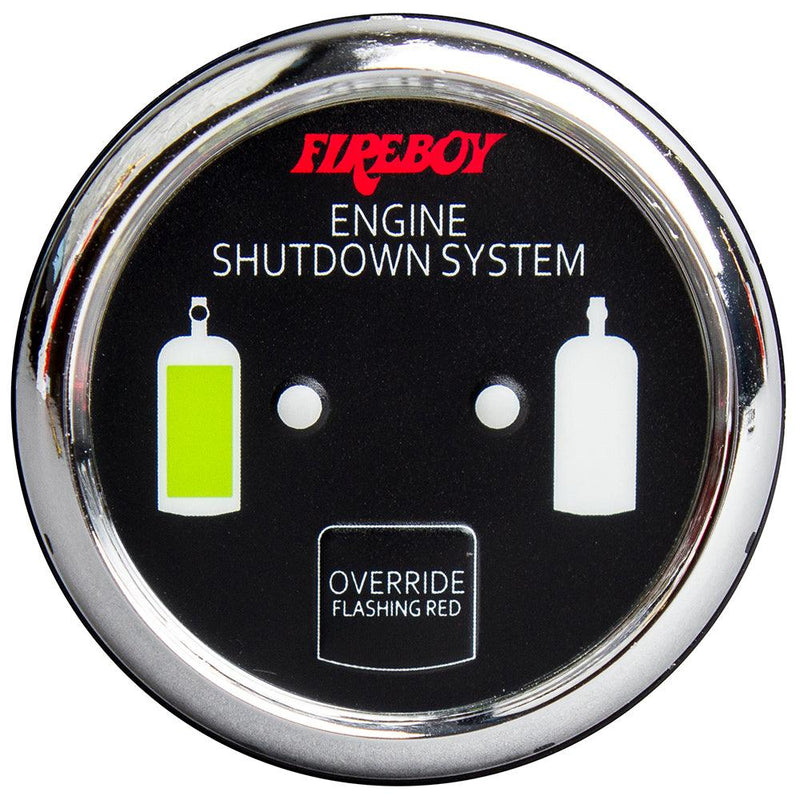 Fireboy-Xintex Deluxe Helm Display w/Gauge Body, LED Color Graphics f/Engine Shutdown System - Chrome Bezel Display [DU-RCH-20-R] - Wholesaler Elite LLC