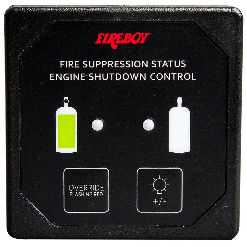 Fireboy-Xintex Deluxe Helm Display w/Membrane Switch, Remote Horn LEDs f/Engine Shutdown System - Black Bezel Display [DU-SBH-20-R] - Wholesaler Elite LLC