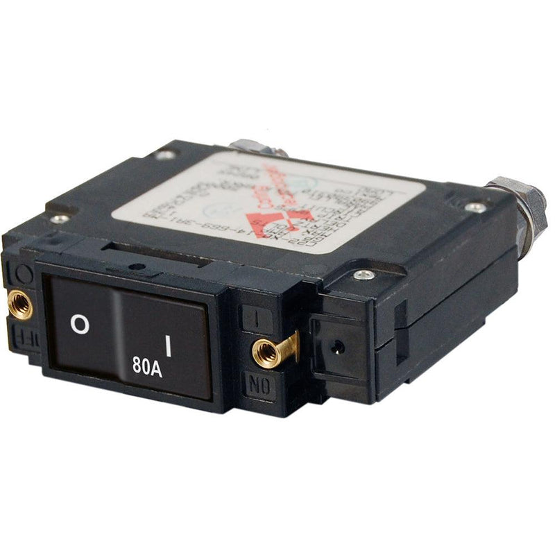 Blue Sea 7548 C-Series Flat Rocker Circuit Breaker - Single Pole - 80A [7548] - Wholesaler Elite LLC