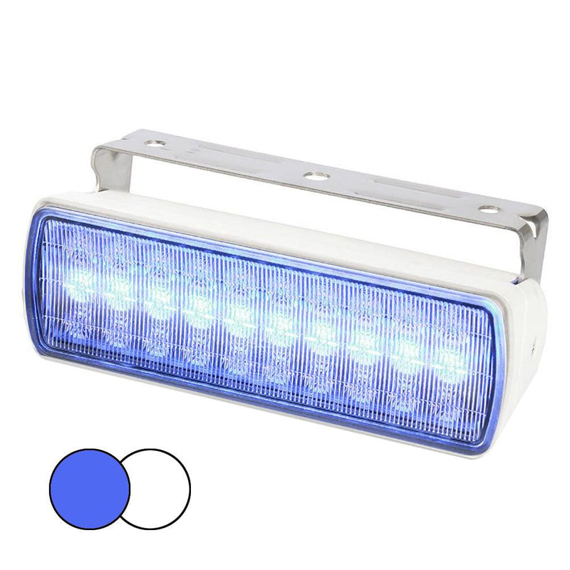 Hella Marine Sea Hawk XL Dual Color LED FloodLights - Blue/White LED - White Housing [980950071] - Wholesaler Elite LLC