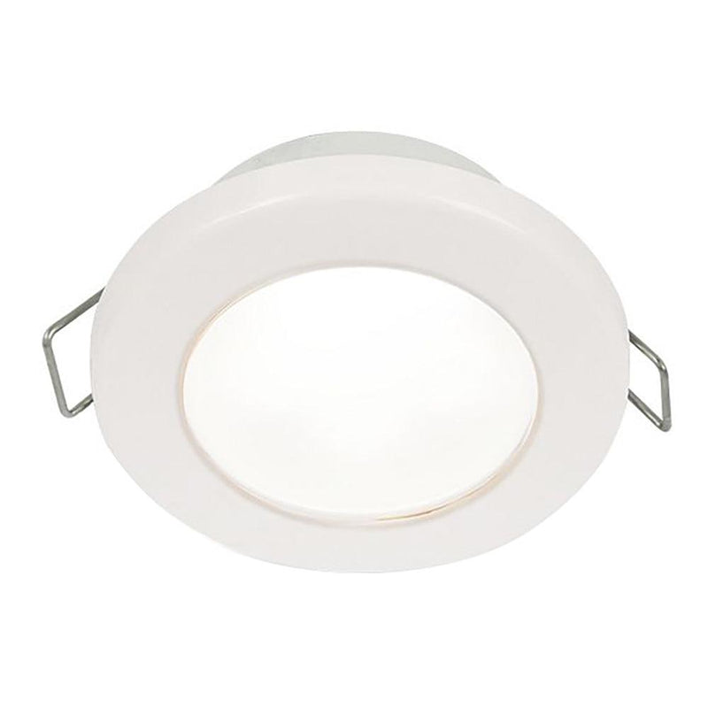 Hella Marine EuroLED 75 3" Round Spring Mount Down Light - White LED - White Plastic Rim - 12V [958110511] - Wholesaler Elite LLC