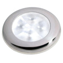 Hella Marine Slim Line LED 'Enhanced Brightness' Round Courtesy Lamp - White LED - Stainless Steel Bezel - 12V [980500521] - Wholesaler Elite LLC