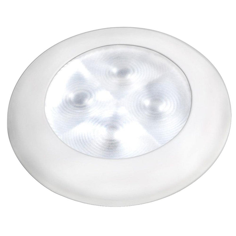 Hella Marine Slim Line LED 'Enhanced Brightness' Round Courtesy Lamp - White LED - White Plastic Bezel - 12V [980500541] - Wholesaler Elite LLC