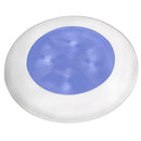 Hella Marine Slim Line LED 'Enhanced Brightness' Round Courtesy Lamp - Blue LED - White Plastic Bezel - 12V [980502241] - Wholesaler Elite LLC
