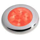 Hella Marine Slim Line LED 'Enhanced Brightness' Round Courtesy Lamp - Red LED - Stainless Steel Bezel - 12V [980507221] - Wholesaler Elite LLC