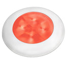 Hella Marine Slim Line LED 'Enhanced Brightness' Round Courtesy Lamp - Red LED - White Plastic Bezel - 12V [980507241] - Wholesaler Elite LLC