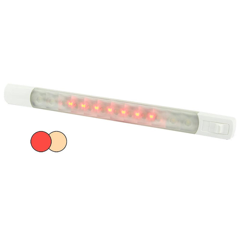 Hella Marine Surface Strip Light w/Switch - Warm White/Red LEDs - 12V [958121101] - Wholesaler Elite LLC