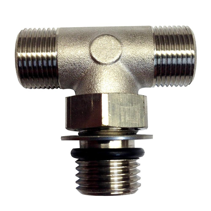 Uflex Boss Style T-Fitting - Nickel - ORB 6 to 3/8" COMP [71955T] - Wholesaler Elite LLC