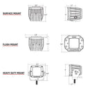 RIGID Industries D-Series PRO - Flush Mount - Diffused - Pair - Black [212513] - Wholesaler Elite LLC