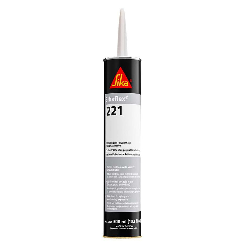 Sika Sikaflex 221 Multi-Purpose Polyurethane Sealant/Adhesive - 10.3oz(300ml) Cartridge - Black [90893] - Wholesaler Elite LLC