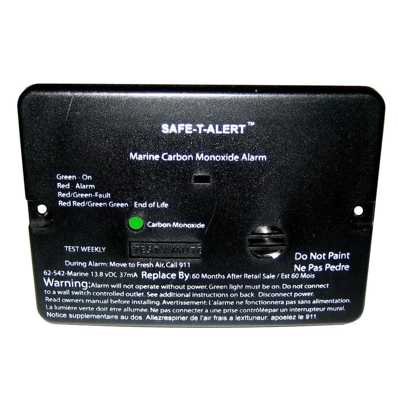 Safe-T-Alert 62 Series Carbon Monoxide Alarm - 12V - 62-542-Marine - Flush Mount - Black [62-542-MARINE-BLK] - Wholesaler Elite LLC