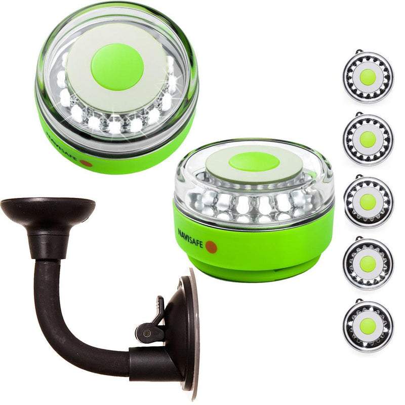 Navisafe Portable Navilight 360 2NM Rescue - Glow In The Dark - Green w/Bendable Suction Cup Mount [010KIT2] - Wholesaler Elite LLC