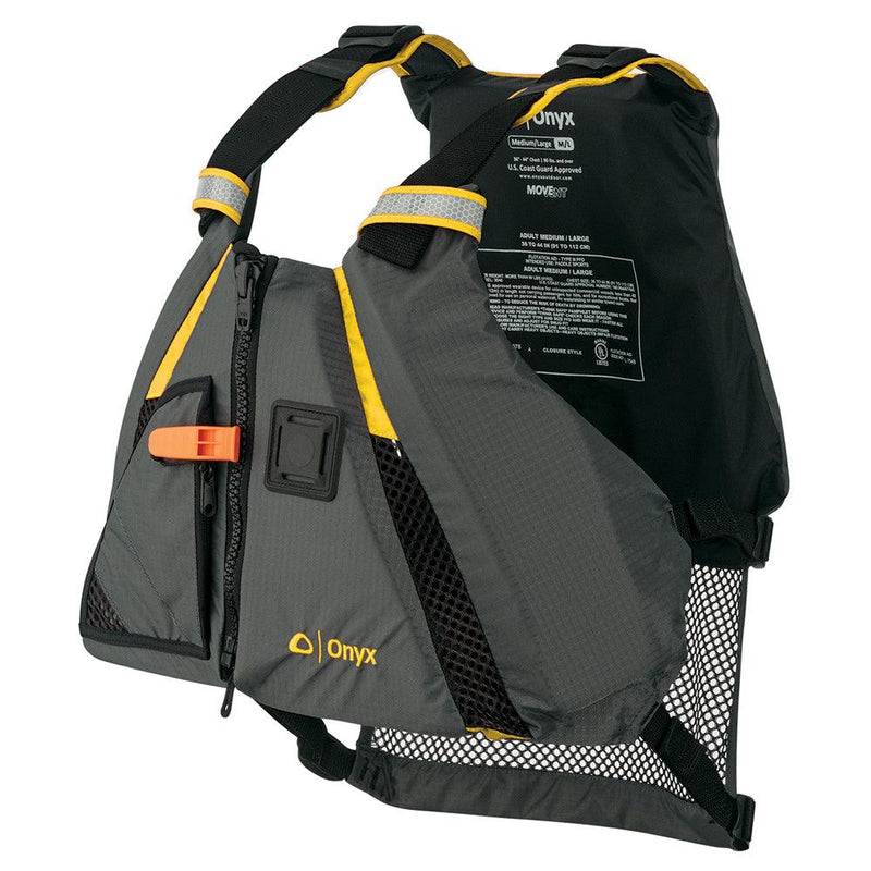 Onyx Movement Dynamic Paddle Sports Vest - Yellow/Grey - M/L [122200-300-040-18] - Wholesaler Elite LLC