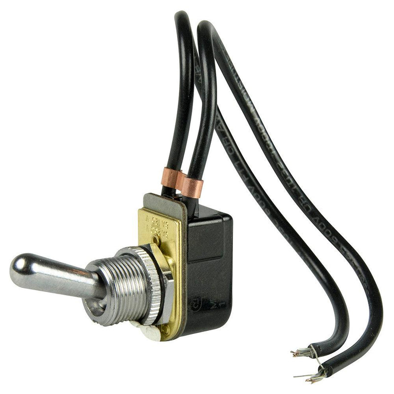 BEP SPST Chrome Plated Toggle Switch Wire Leads - ON/OFF [1002023] - Wholesaler Elite LLC