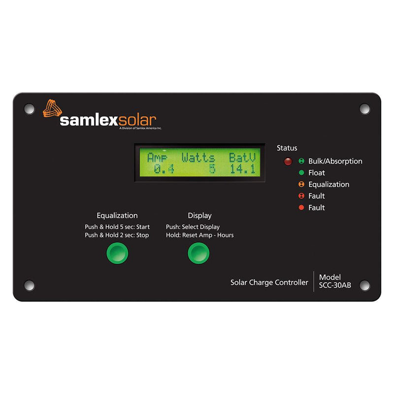 Samlex Flush Mount Solar Charge Controller w/LCD Display - 30A [SCC-30AB] - Wholesaler Elite LLC