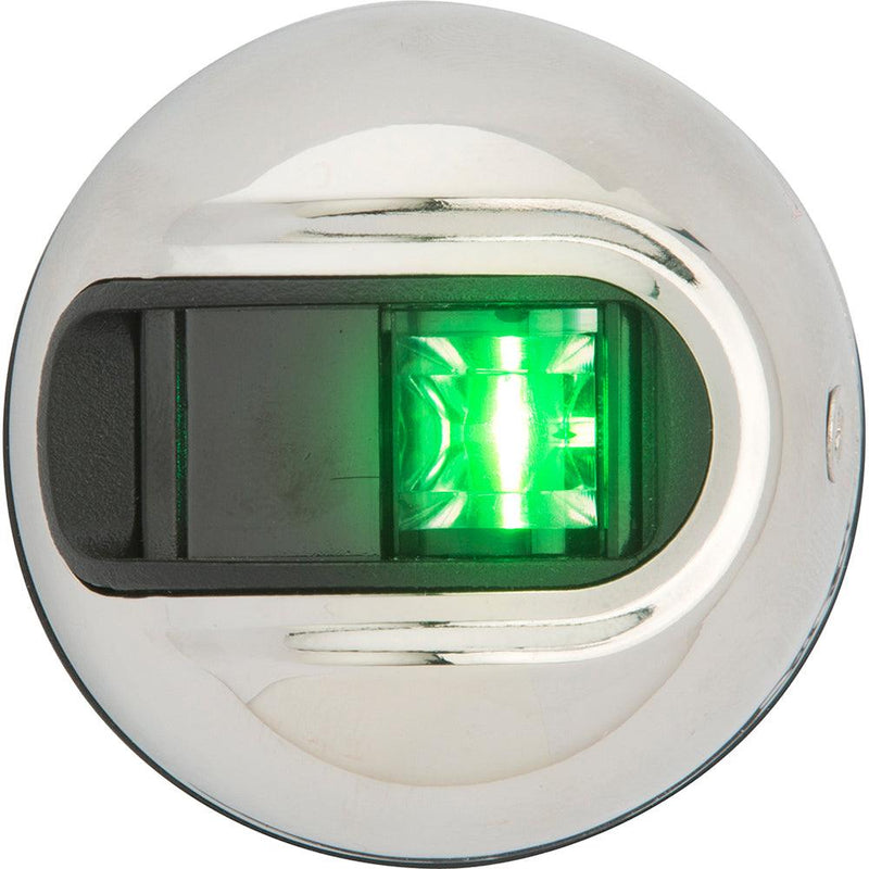 Attwood LightArmor Vertical Surface Mount Navigation Light - Starboard (Green) - Stainless Steel - 2NM [NV3012SSG-7] - Wholesaler Elite LLC