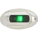 Attwood LightArmor Vertical Surface Mount Navigation Light - Oval - Starboard (green) - Stainless Steel - 2NM [NV4012SSG-7] - Wholesaler Elite LLC