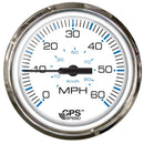 Faria Chesapeake White SS 4" Studded Speedometer - 60MPH (GPS) [33839] - Wholesaler Elite LLC