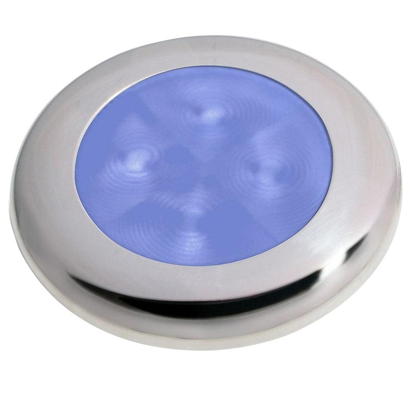 Hella Marine Polished Stainless Steel Rim LED Courtesy Lamp - Blue [980503221] - Wholesaler Elite LLC