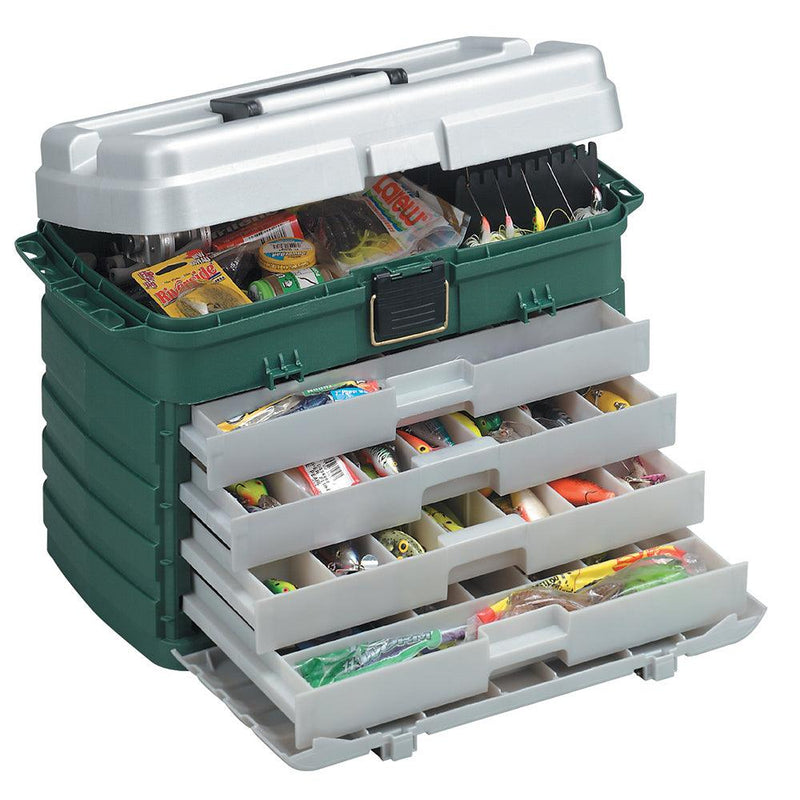Plano 4-Drawer Tackle Box - Green Metallic/Silver [758005] - Wholesaler Elite LLC