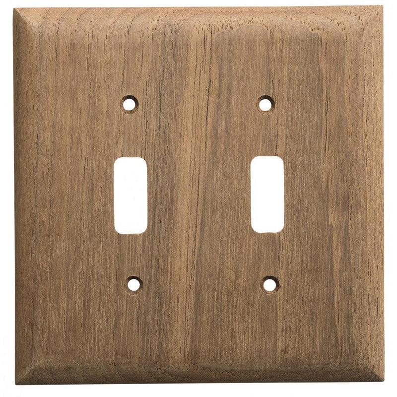 Whitecap Teak 2-Toggle Switch/Receptacle Cover Plate [60176] - Wholesaler Elite LLC