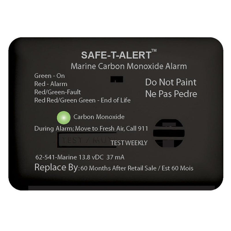 Safe-T-Alert 62 Series Carbon Monoxide Alarm - 12V - 62-541-Marine - Surface Mount - Black [62-541-MARINE-BL] - Wholesaler Elite LLC