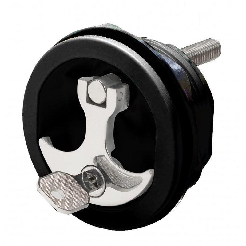 Whitecap Compression Handle CP Zamac/Black Nylon Locking Fresh Water Use Only [S-1415BC] - Wholesaler Elite LLC