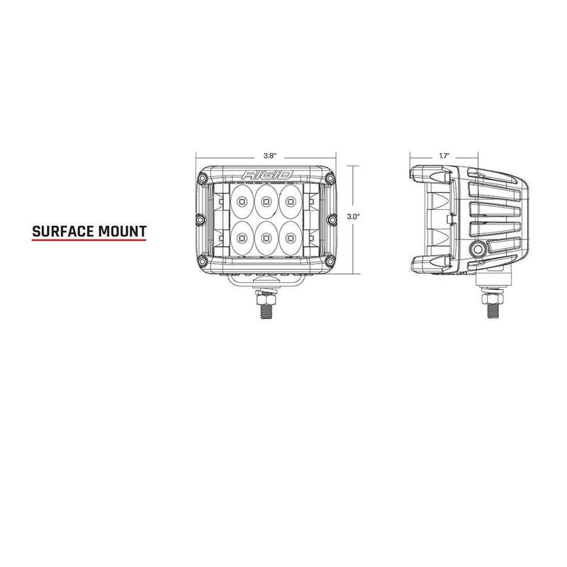 RIGID Industries D-SS Series PRO Spot Surface Mount - Pair - Black [262213] - Wholesaler Elite LLC