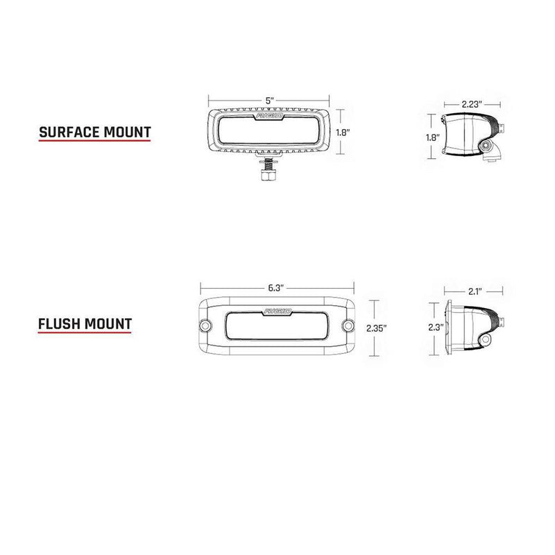 RIGID Industries SR-Q PRO Back Light Kit - Flush Mount Diffused - Pair - Black [980033] - Wholesaler Elite LLC