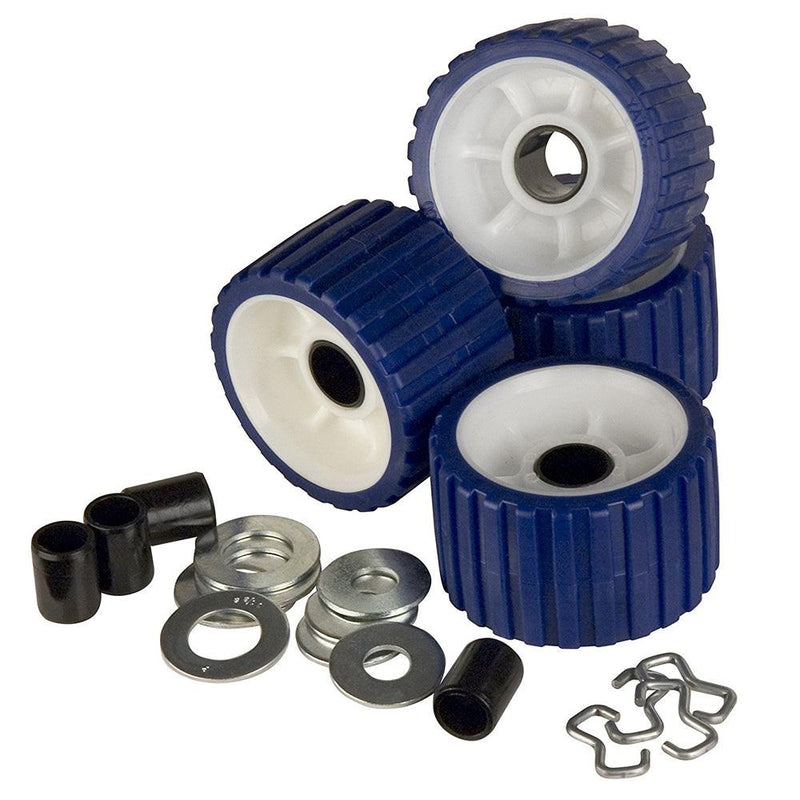 C.E. Smith Ribbed Roller Replacement Kit - 4-Pack - Blue [29320] - Wholesaler Elite LLC