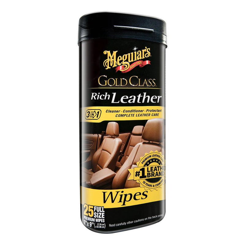 Meguiars Gold Class Rich Leather Cleaner Conditioner Wipes [G10900] - Wholesaler Elite LLC