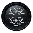 Faria Euro Black 4" Multifunction Gauge - Volt/Fuel/Oil/Water Temperature [32851] - Wholesaler Elite LLC