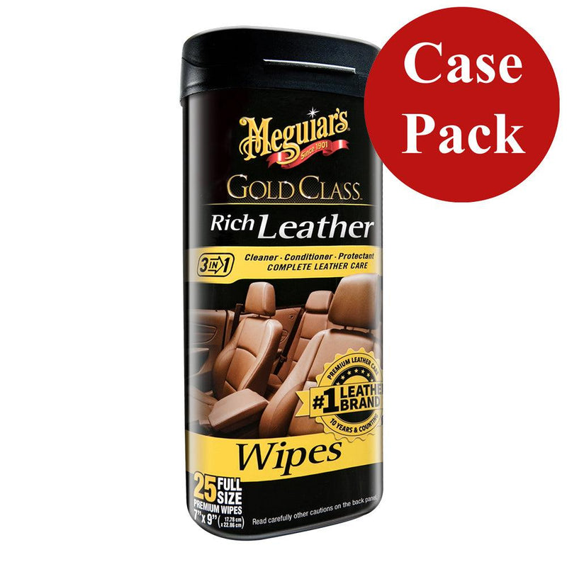 Meguiars Gold Class Rich Leather Cleaner Conditioner Wipes *Case of 6* [G10900CASE] - Wholesaler Elite LLC