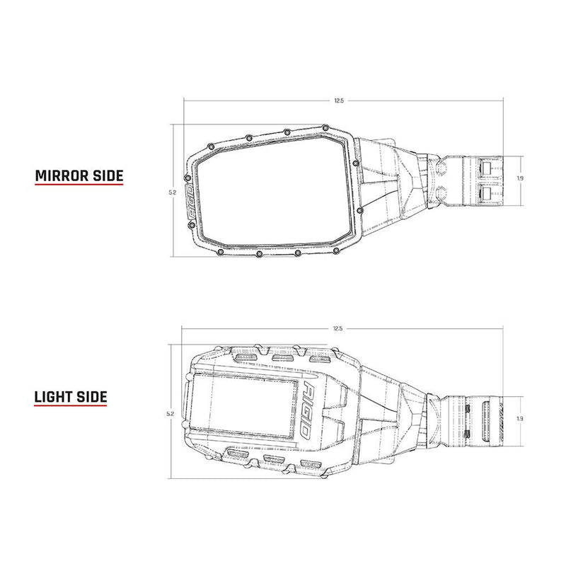 RIGID Industries Reflect Mirror Light - Black (Pair) [64011] - Wholesaler Elite LLC